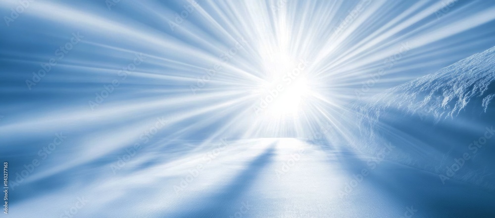 Bright sun rays burst through cloudscape. Bright sun rays burst through cloudscape.