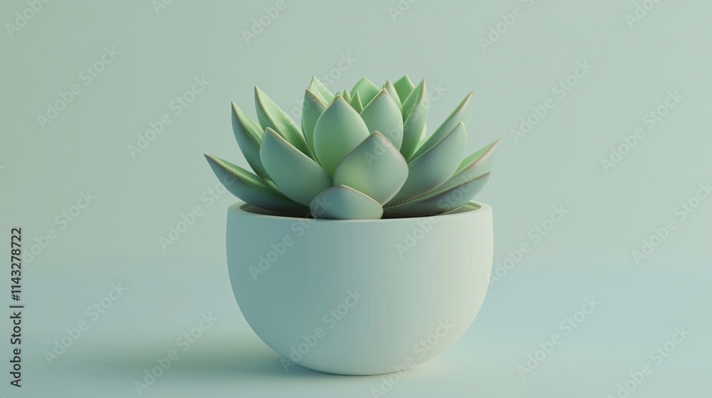 A succulent plant in a minimalist white pot against a soft, pastel background. A succulent plant in a minimalist white pot against a soft, pastel background.