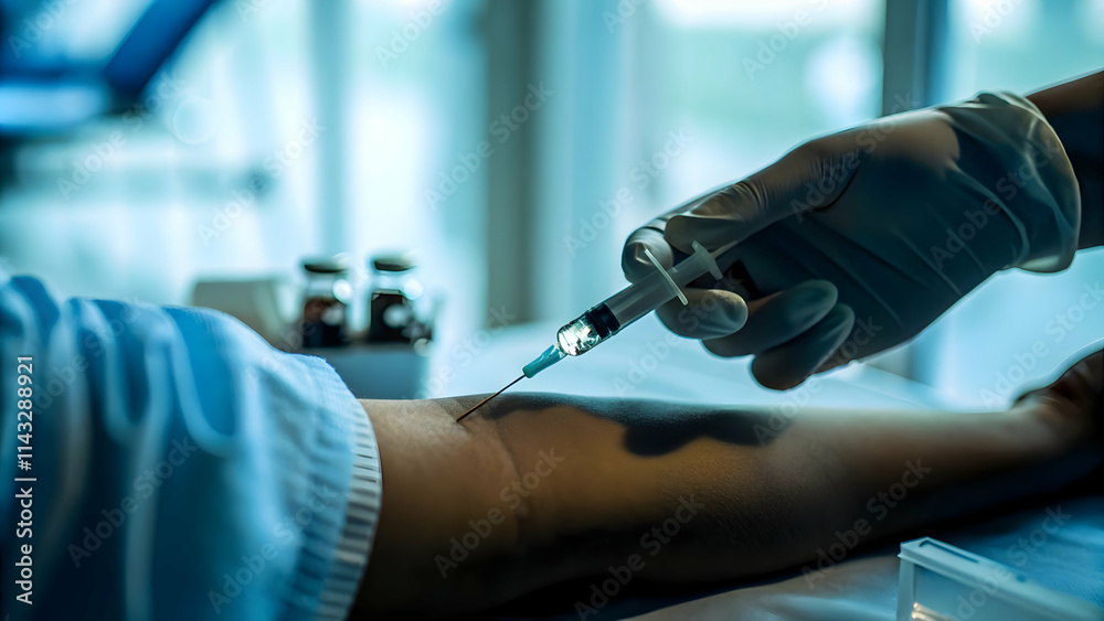 Growth Hormone Therapy for Hormonal Balance in Health Practice - Practitioner and Patient Concept with Empty Space Left Growth Hormone Therapy for Hormonal Balance in Health Practice - Practitioner and Patient Concept with Empty Space Left
