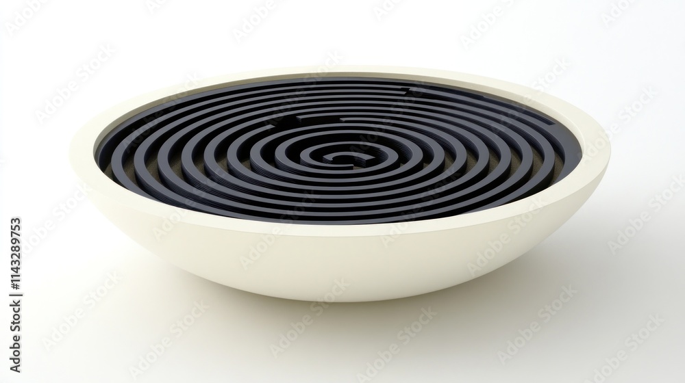 Abstract spiral maze in a bowl. Abstract spiral maze in a bowl.