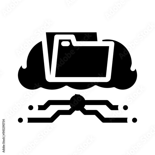 storage cloud computing glyph icon vector. storage cloud computing sign. isolated symbol illustration