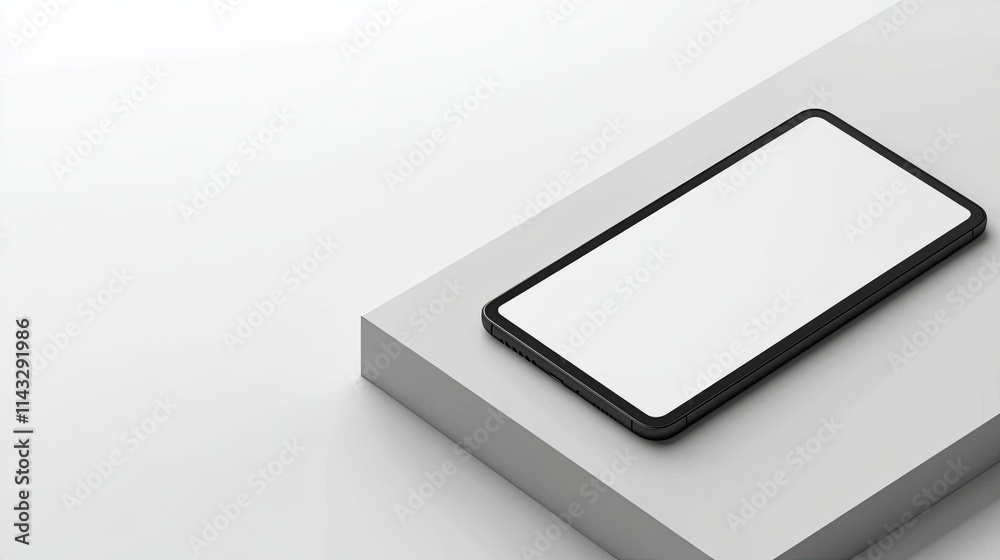 A minimalist smartphone on a sleek surface, emphasizing modern design and technology.