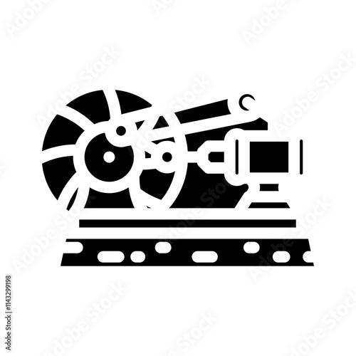 steam engine industry glyph icon vector. steam engine industry sign. isolated symbol illustration