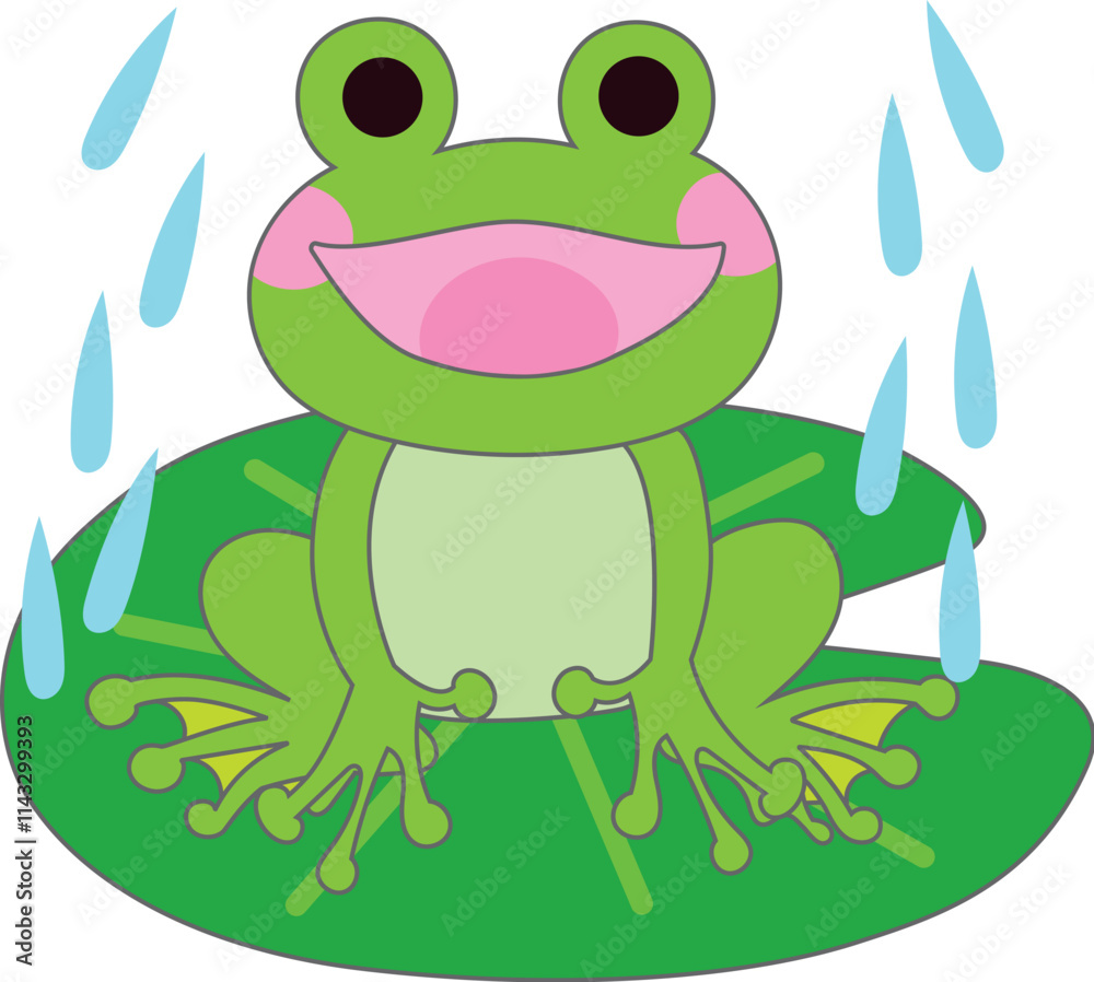 Obraz premium 葉っぱに乗るアマガエル