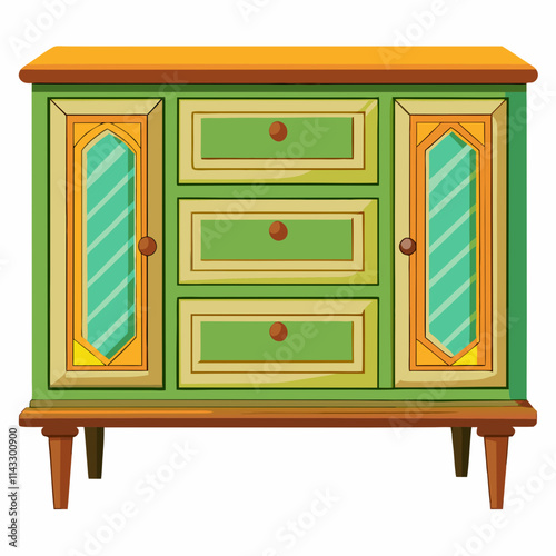 colorful illustration of a sideboard