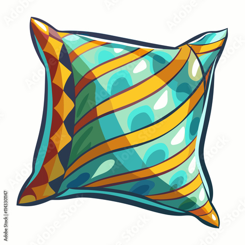 colorful illustration of a throw pillow