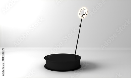 360 photo booth camera isolated white background.	
