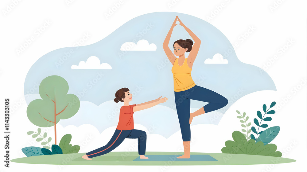 Yoga Instructor Demonstrating Balance Poses for Growth Hormone Recovery Harmony in Stock Photo Concept with Empty Space Yoga Instructor Demonstrating Balance Poses for Growth Hormone Recovery Harmony in Stock Photo Concept with Empty Space