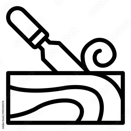 Wood outline icon for various uses in construction, carpentry, and lumber industries