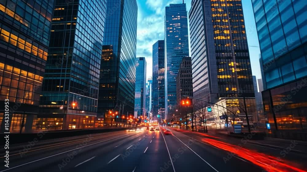 City at Night: Dynamic Metropolis Street Scene City at Night: Dynamic Metropolis Street Scene