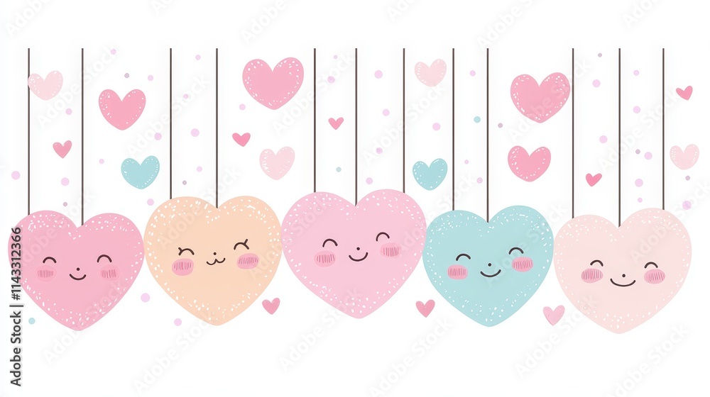 Valentine friendship card with doodle-style hearts and smiley faces, lighthearted design, white background Valentine friendship card with doodle-style hearts and smiley faces, lighthearted design, white background
