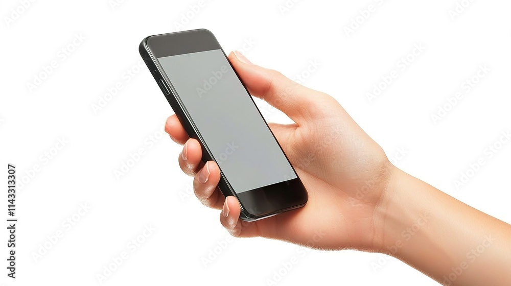 Hand holding a smartphone isolated on a vibrant yellow background, showcasing a mobile phone mockup. The hand is positioned elegantly, highlighting the sleek design and modern aesthetics of the phone, Hand holding a smartphone isolated on a vibrant yellow background, showcasing a mobile phone mockup. The hand is positioned elegantly, highlighting the sleek design and modern aesthetics of the phone,