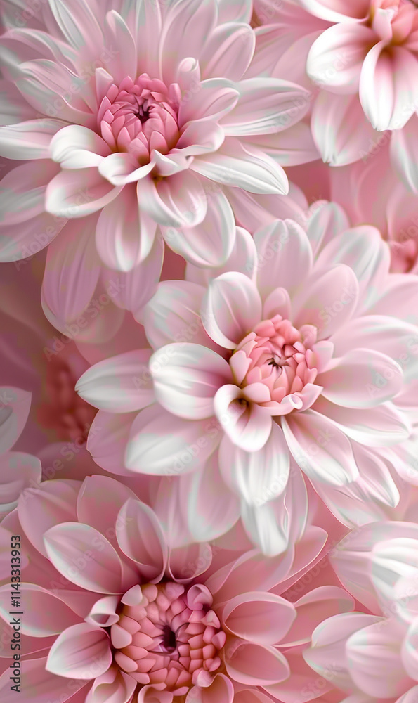 Obraz premium The Beautiful Daisy Pink Pastel-Colored Flowers in Soft and Elegant Floral Composition. Perfect for backgrounds, prints, and projects with a natural and gentle aesthetic.