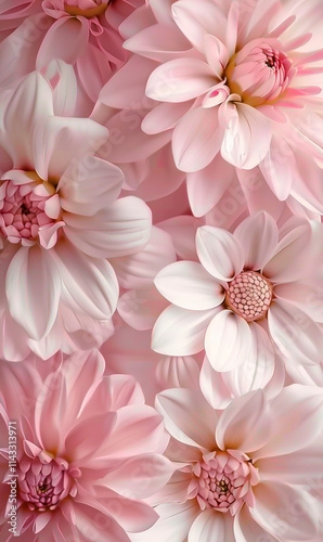 The Beautiful Daisy Pink Pastel-Colored Flowers in Soft and Elegant Floral Composition. Perfect for backgrounds, prints, and projects with a natural and gentle aesthetic.
