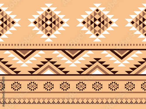 Southwest Aztec geometric Native American Mexican Navajo tribal ethnic boho indian texture ornament seamless pattern fabric colorful design vector for woven textile printing blanket rug carpet fashion