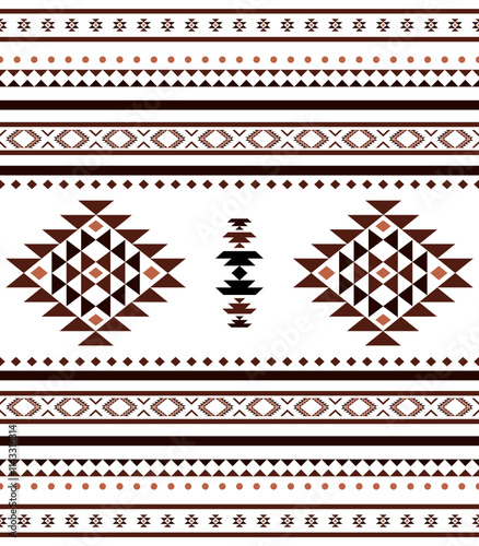 Southwest Aztec geometric Native American Mexican Navajo tribal ethnic boho indian texture ornament seamless pattern fabric colorful design vector for woven textile printing blanket rug carpet fashion