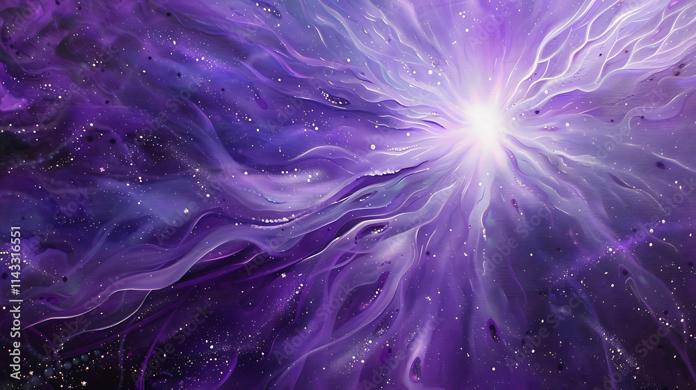 Purple Nebula: Cosmic Abstract Painting Purple Nebula: Cosmic Abstract Painting