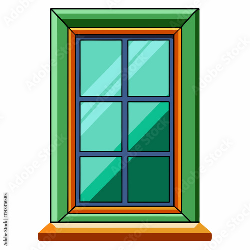 colorful illustration of a window frame