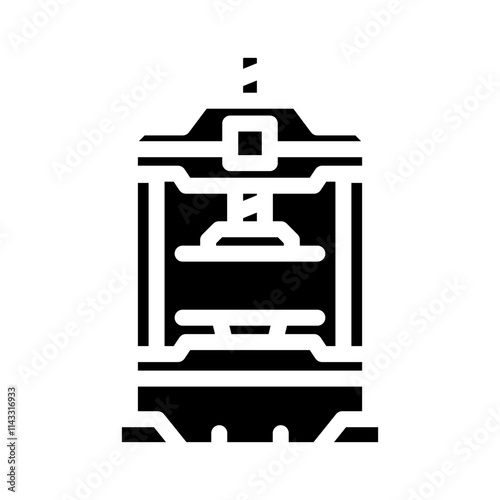 hydraulic press industry glyph icon vector. hydraulic press industry sign. isolated symbol illustration