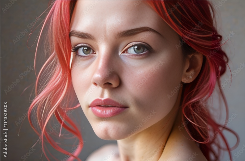 Naklejka premium beautiful female face close-up