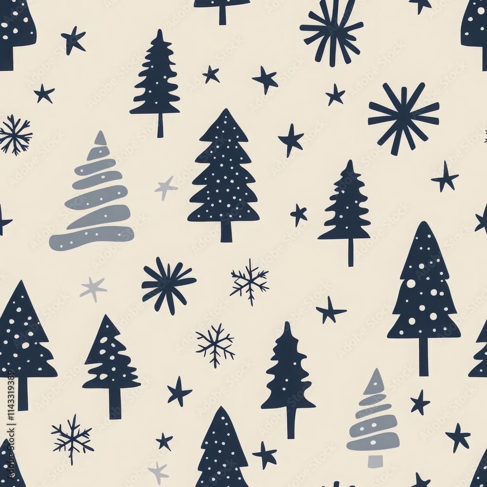 Obraz premium Scandinavian Winter Motifs in Minimalist Style
