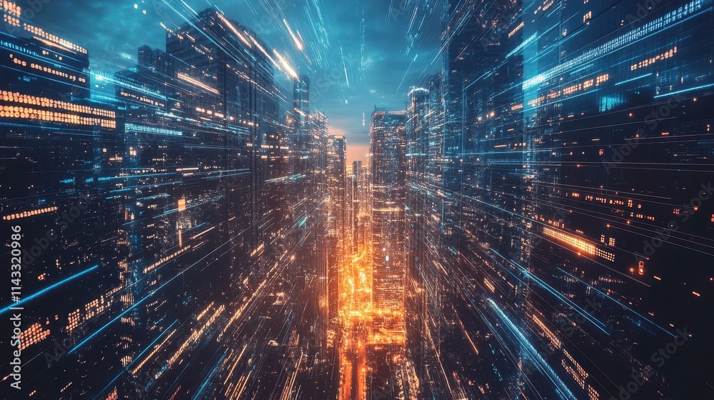 Fototapeta premium Blockchain technology explained