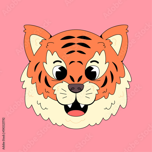 Cute tiger face cartoon