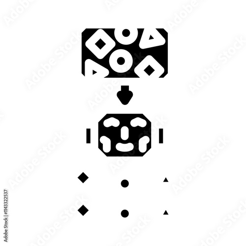 classification machine learning glyph icon vector. classification machine learning sign. isolated symbol illustration