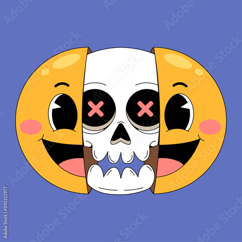 skull inside smiley face