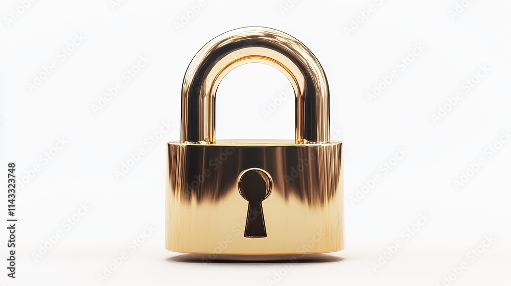 illustration of a sleek, shiny padlock design set against a crisp white background for effortless integration in digital projects. illustration of a sleek, shiny padlock design set against a crisp white background for effortless integration in digital projects.