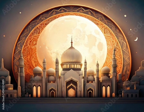 Mosque, Moon, Islamic, Architecture, Night photo