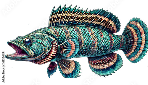  Snakehead fish on transparent background 7