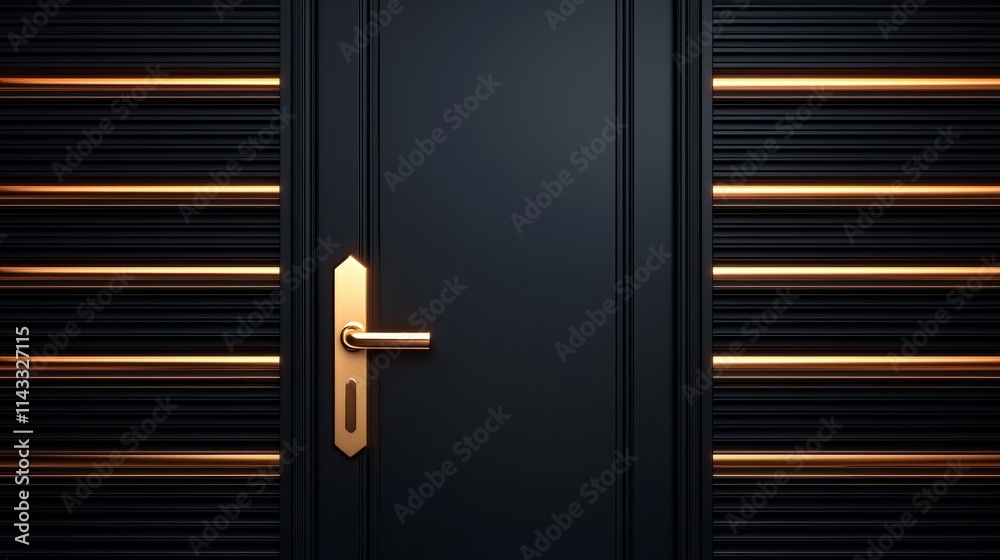 luxurious black door with ornate gold handle, dramatic shadows and light contrast, ample copy space, isolated on white background luxurious black door with ornate gold handle, dramatic shadows and light contrast, ample copy space, isolated on white background