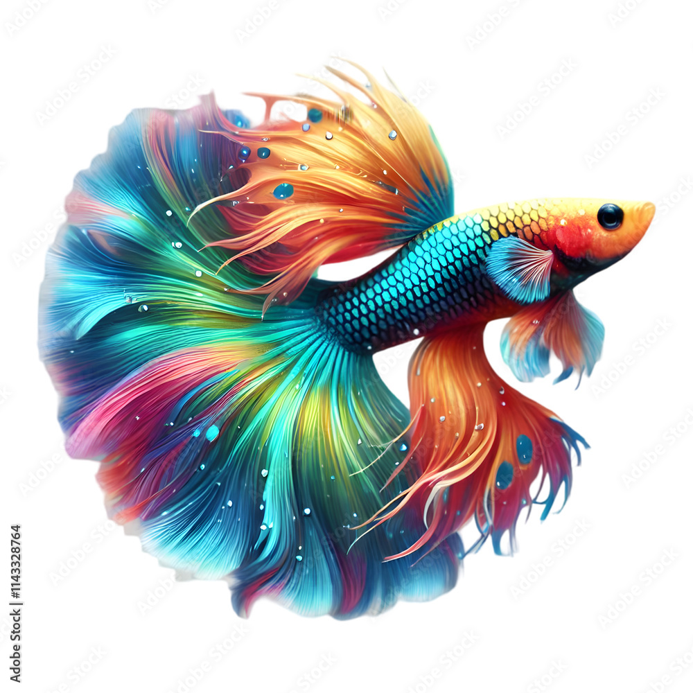 Fototapeta premium Guppy Fish on transparent background 