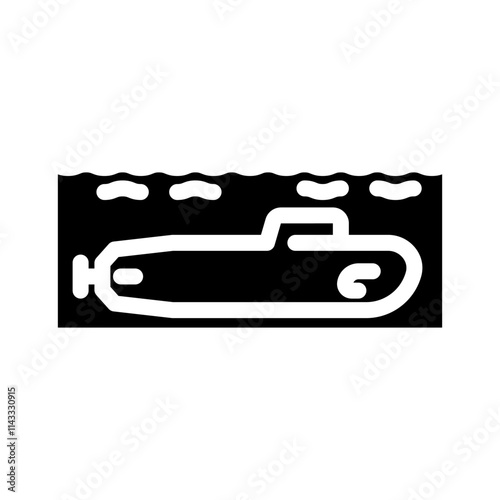 submarine ship transport marine glyph icon vector. submarine ship transport marine sign. isolated symbol illustration