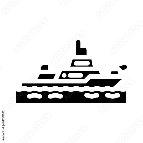 frigate ship transport marine glyph icon vector. frigate ship transport marine sign. isolated symbol illustration