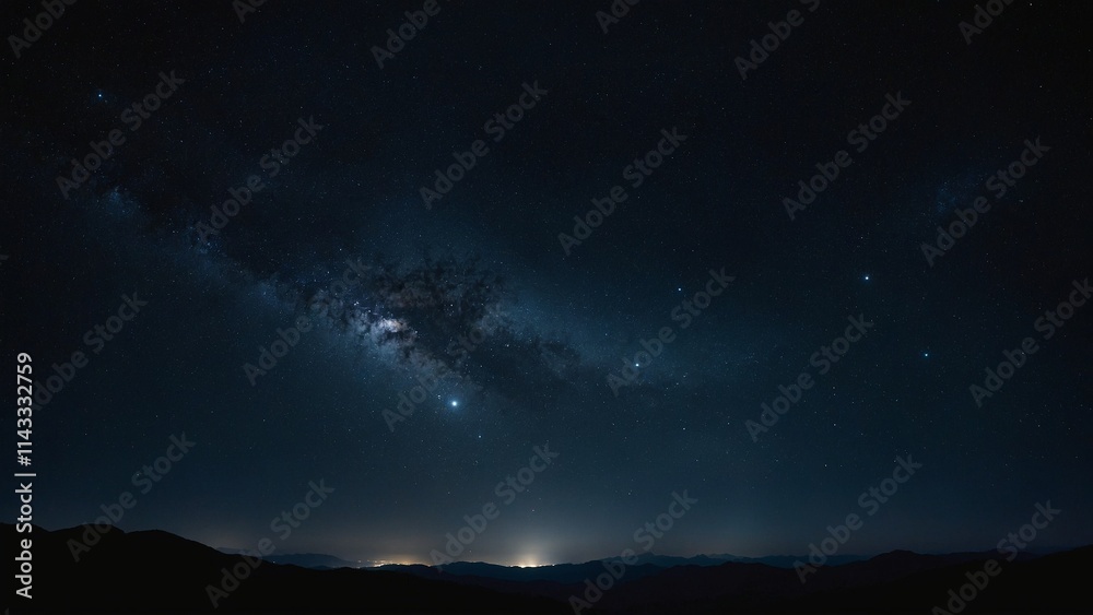 Fototapeta premium Night sky above mountains background