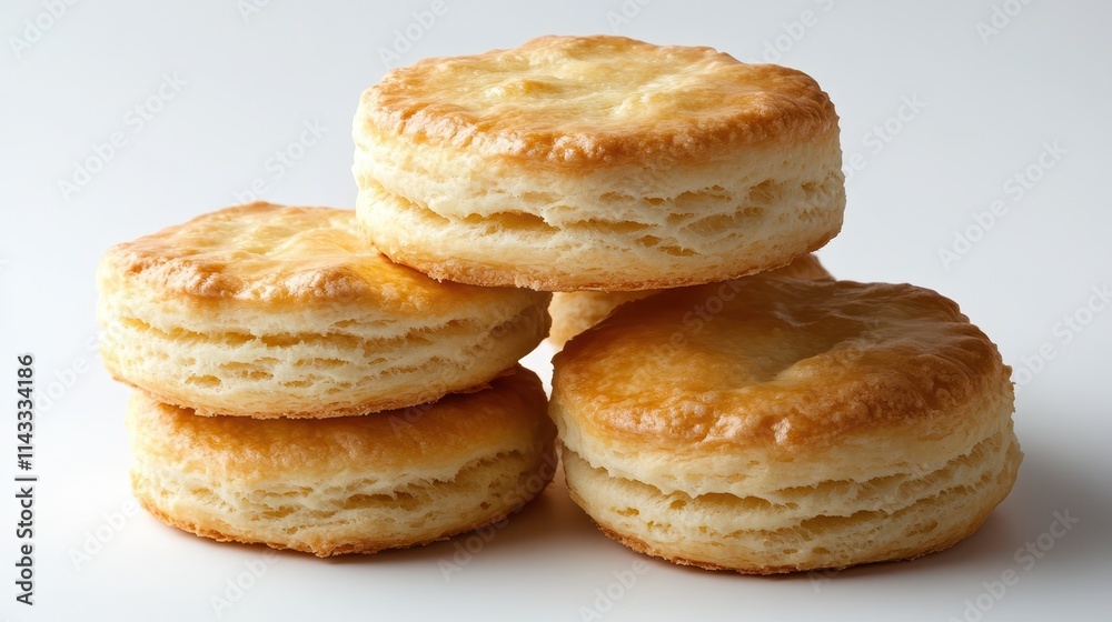 Traditional Butter Biscuits on a White Background. Traditional Butter Biscuits on a White Background.