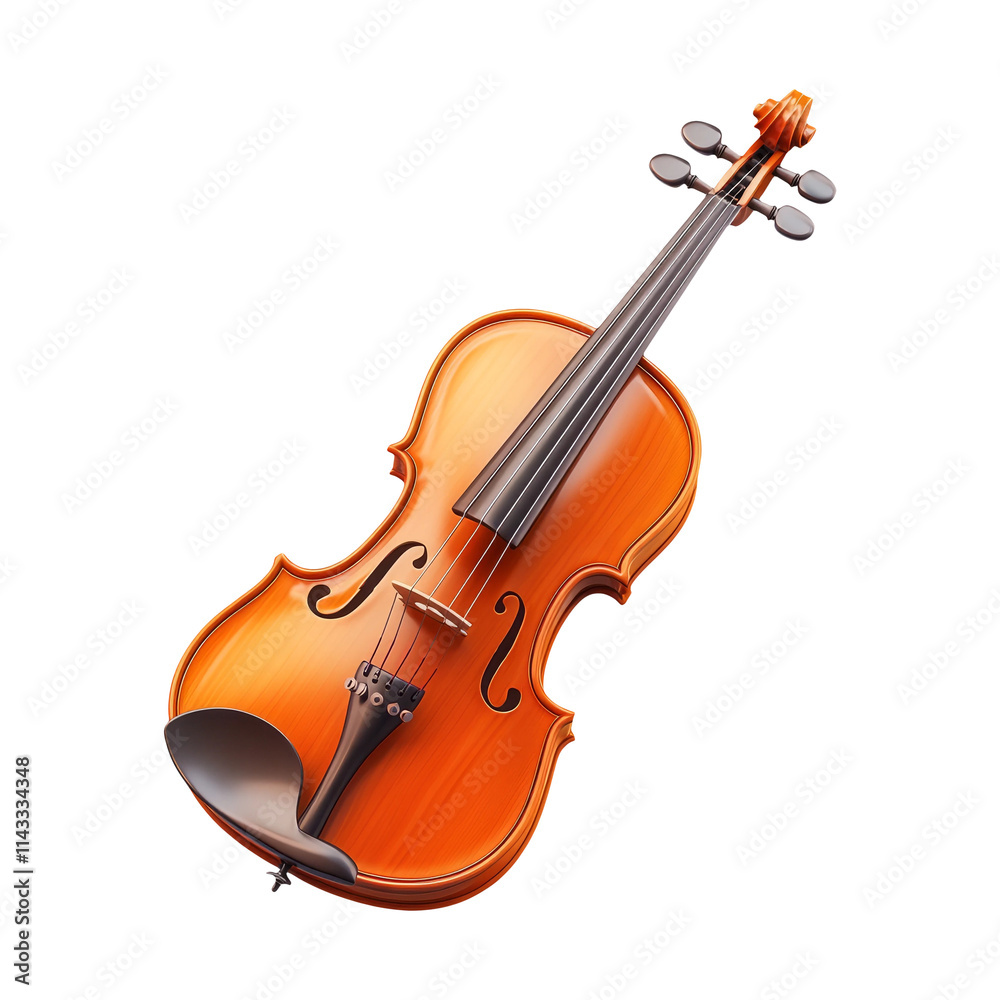 Fototapeta premium Violin Isolated on Transparent Background