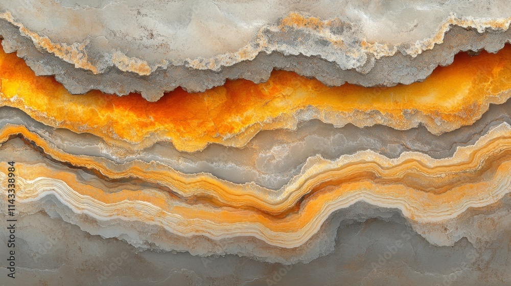 Obraz premium Abstract Gray and Orange Stone Formation Texture