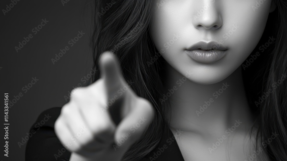 Fototapeta premium Woman hand victory gesture finger gesturing pointing.