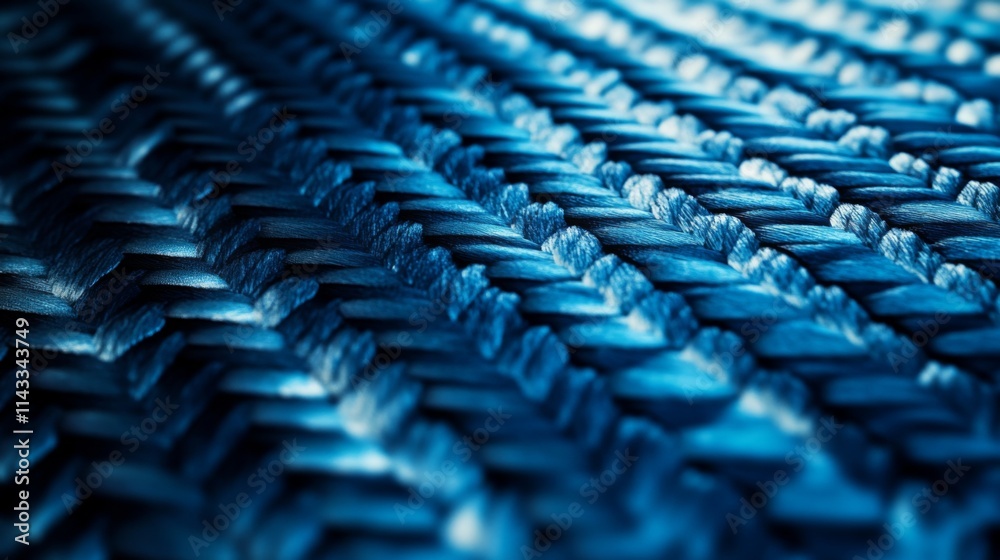 Obraz premium Detailed Close Up Of Blue Woven Fabric Texture