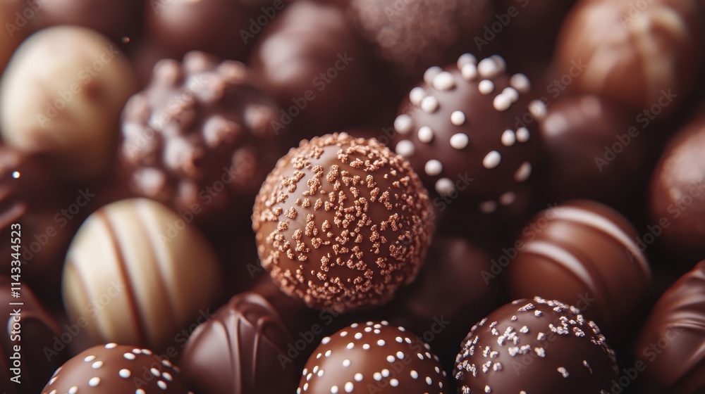 mix of chocolate candies, top view mix of chocolate candies, top view