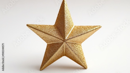 Christmas gold star white background.