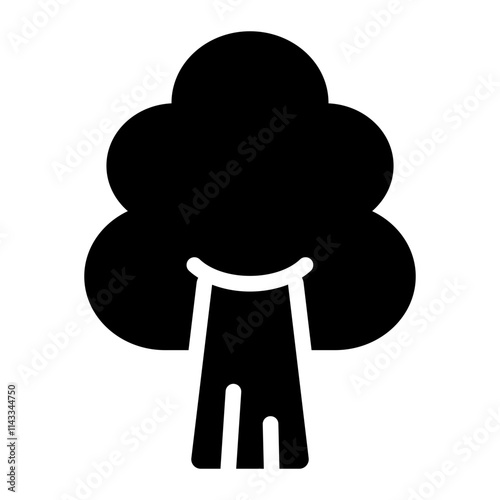 Tree glyph icon for forestry and environmental conservation