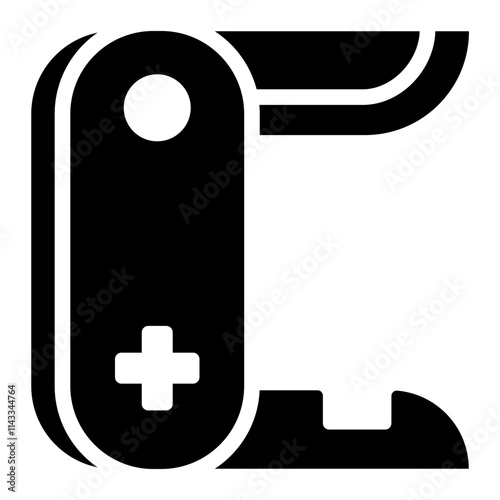 Multi tool glyph icon representing a foldable tool for various activities