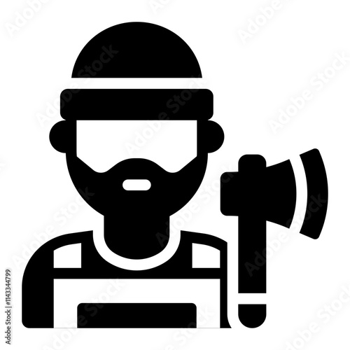 Lumberjack avatar glyph icon representing the lumberjack profession