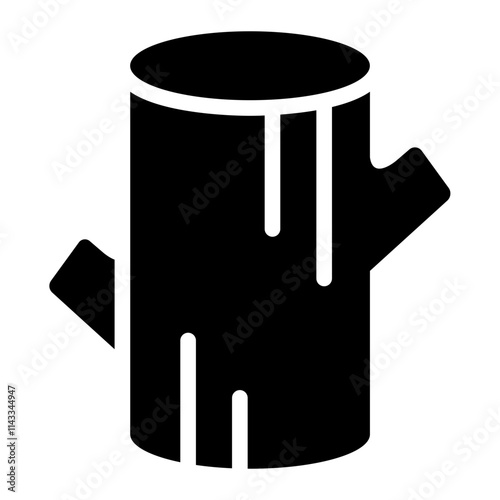 Tree stump glyph icon representing the aftermath of tree cutting