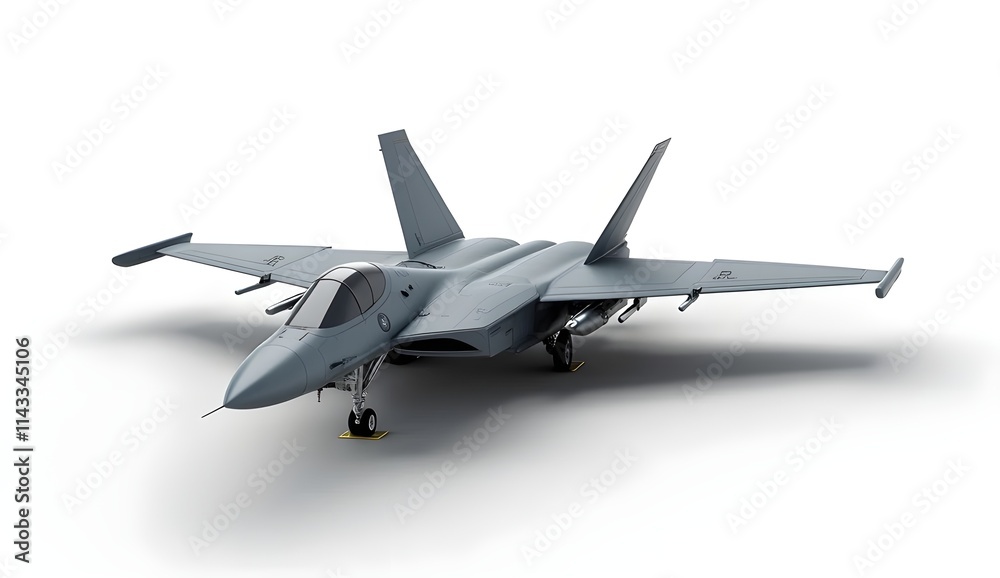 The image showcases a sleek, next-generation fighter jet designed with stealth capabilities. The image showcases a sleek, next-generation fighter jet designed with stealth capabilities.
