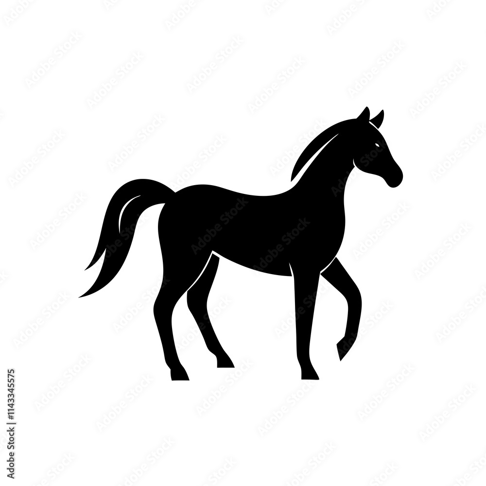 Fototapeta premium horse silhouette isolated on white